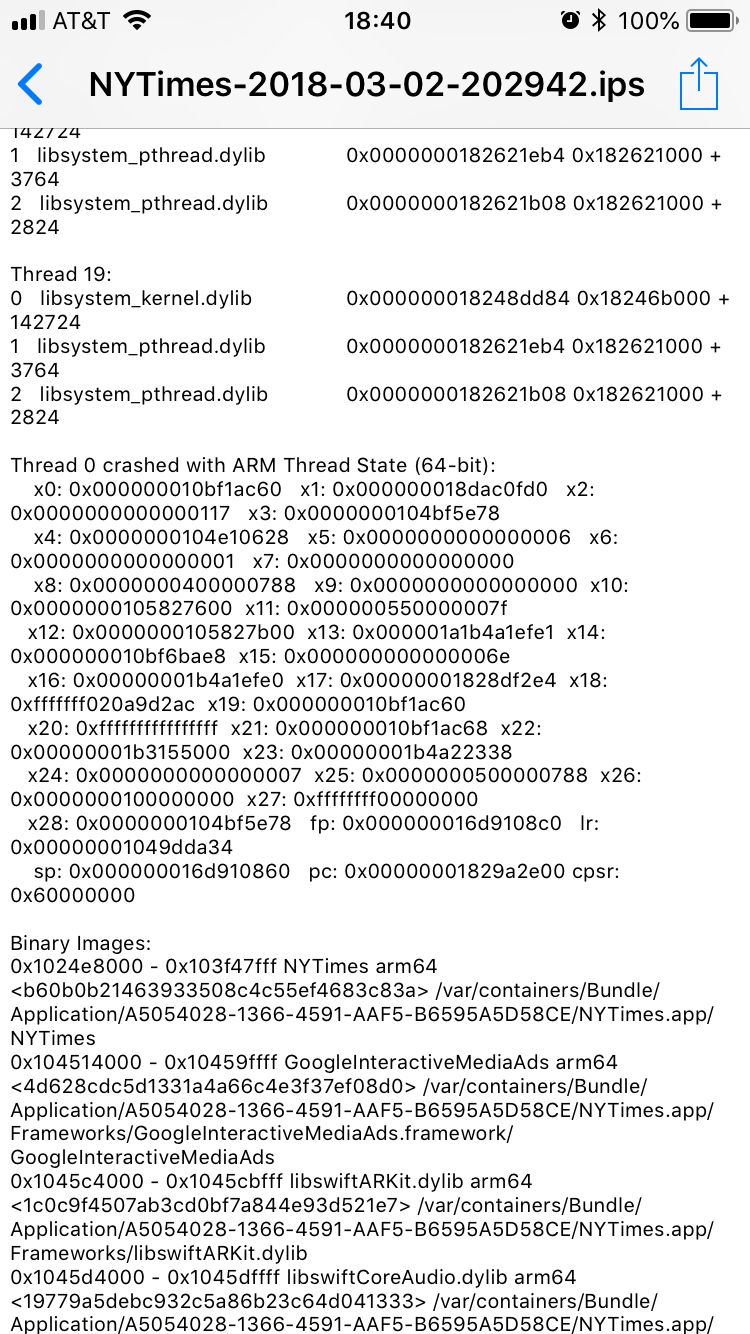 RTC Reporting: Reflection Crash Log? Apple Community